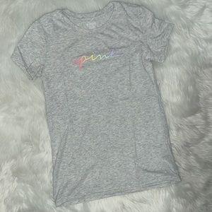PINK EVERYDAY tee rainbow gradient font Small